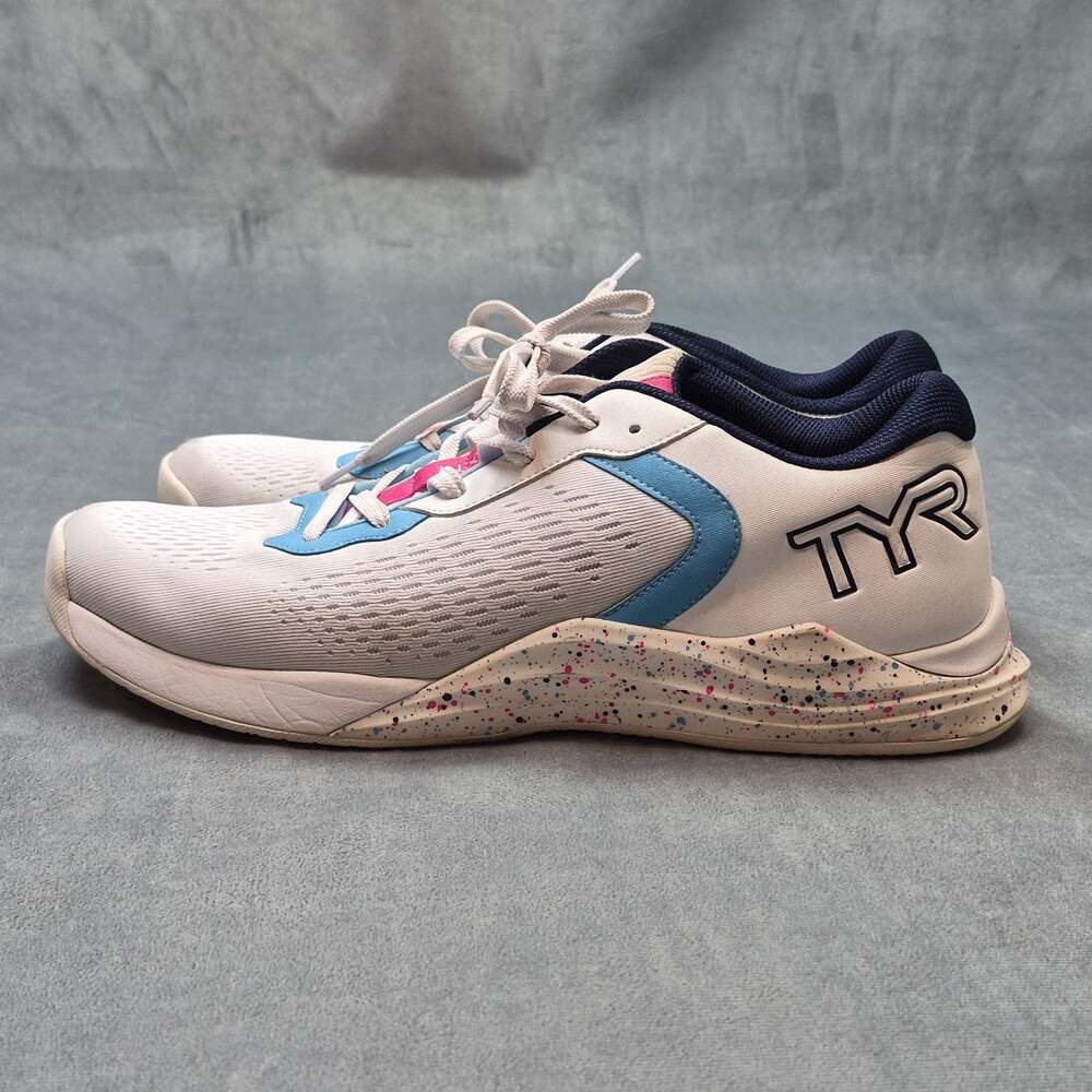 TYR CXT-1 Trainer White Blue Pink Speckled CrossFit Sneakers Men's US 10.5